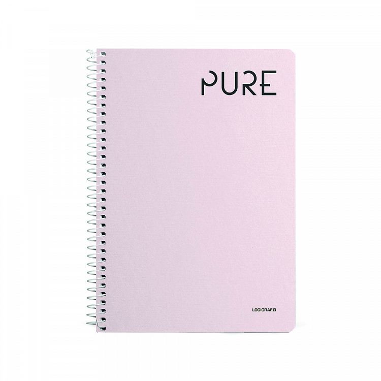 PURE Wirelock Notebook B5/17Χ25 4 Subjects 120 Sheets, in 8 colours