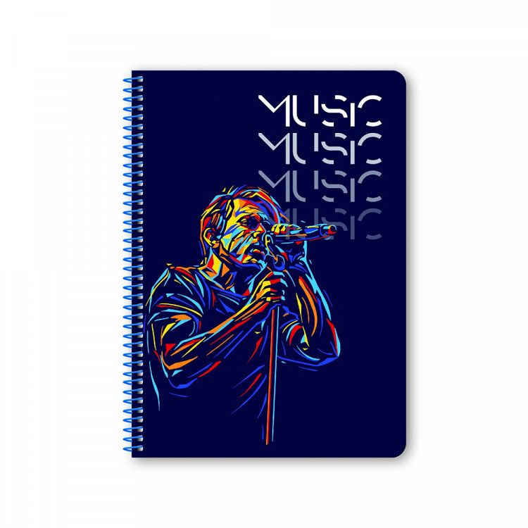 MUSIC Wirelock Notebook B5/17Χ25 3 Subjects 90 Sheets, 4 covers