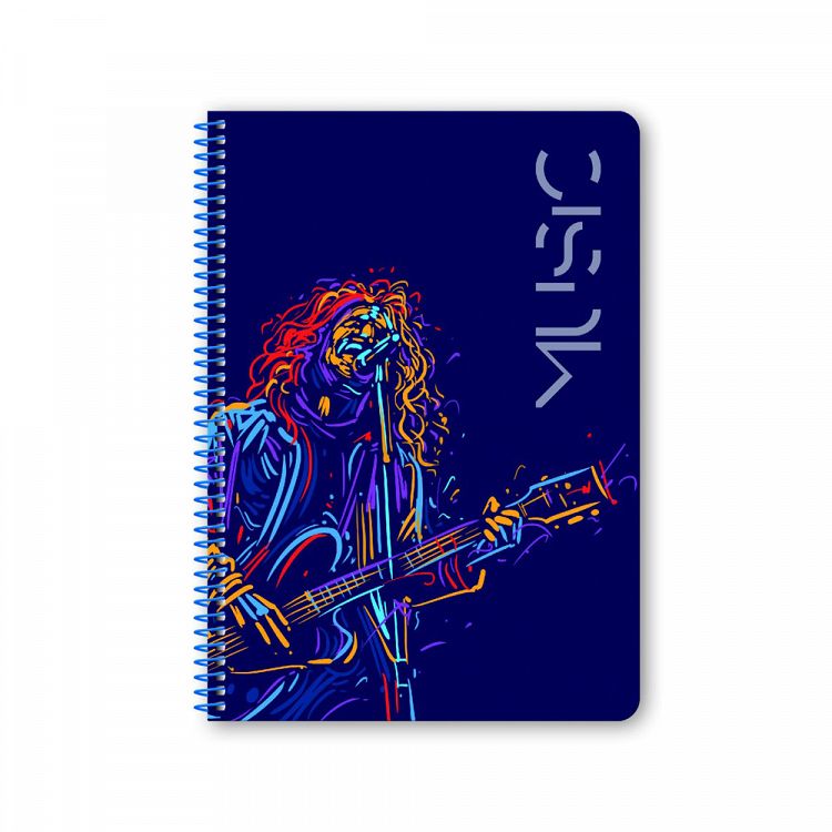 MUSIC Wirelock Notebook B5/17Χ25 4 Subjects 120 Sheets, 4 covers