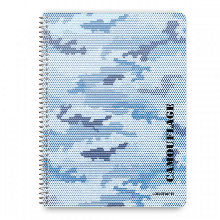 Notebook with Wirelock CAMOUFLAGE Light Blue, 6 variations