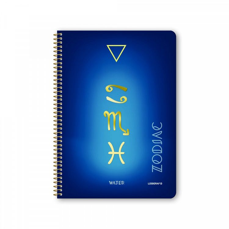 ZODIAC Wirelock Notebook B5/17Χ25 4 Subjects 120 Sheets, 4 covers