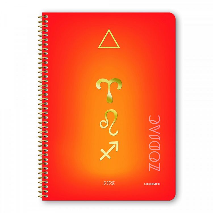 ZODIAC Wirelock Notebook B5/17Χ25 3 Subjects 90 Sheets, 4 covers