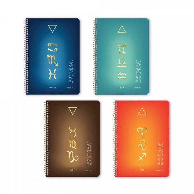 ZODIAC Wirelock Notebook A4/21Χ29 4 Subjects 120 Sheets, 4 covers