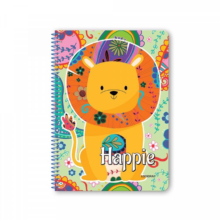 HAPPIE Wirelock Notebook B5/17Χ25 1 Subject 40 Sheets 15pcs