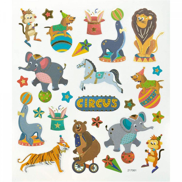 Set 49 Charming Stickers, 2 sheets 15Χ17cm CIRCUS