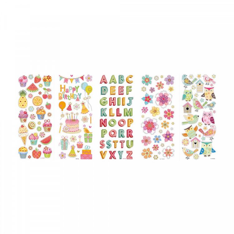 Set Brilliant Stickers, 5 Sheets 10X23cm Summer Party