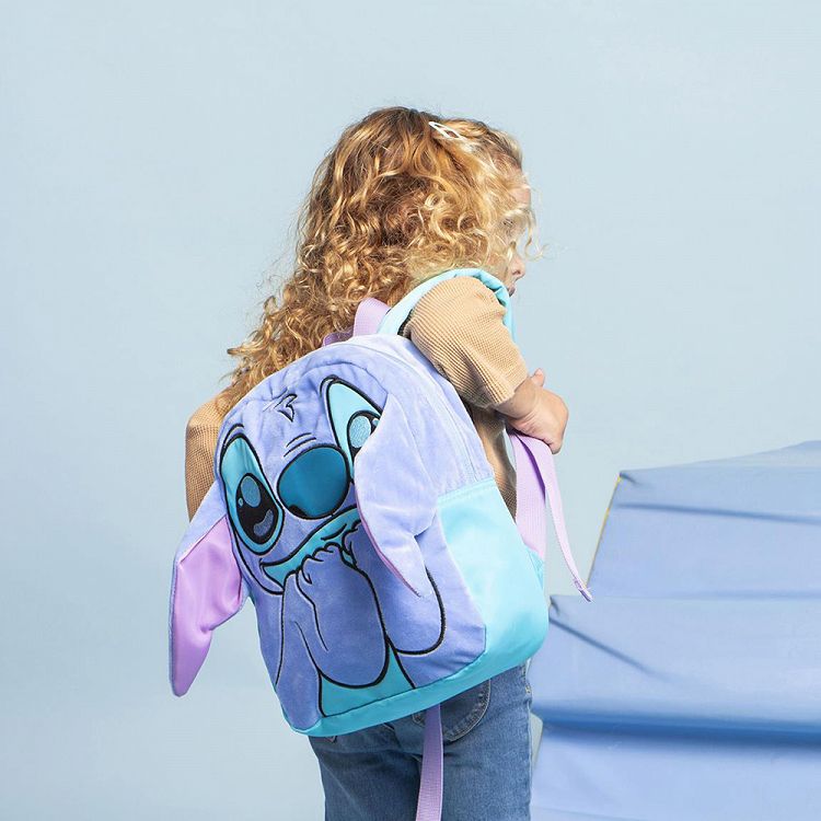 Stitch Kids Backpack 3D 27cm Purple Ears DISNEY Lilo & Stitch