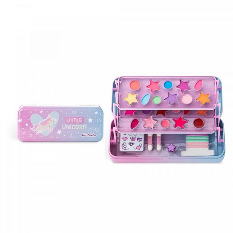 Perfect Traveller Tin Beauty Case with Cosmetics 22x9x4 LITTLE UNICORN