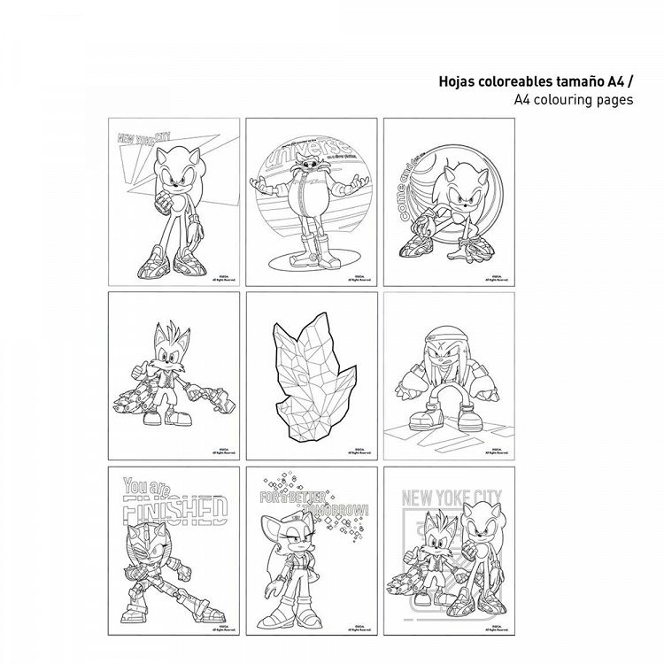 Colouring Stationery Set of 8pcs SONIC Prime