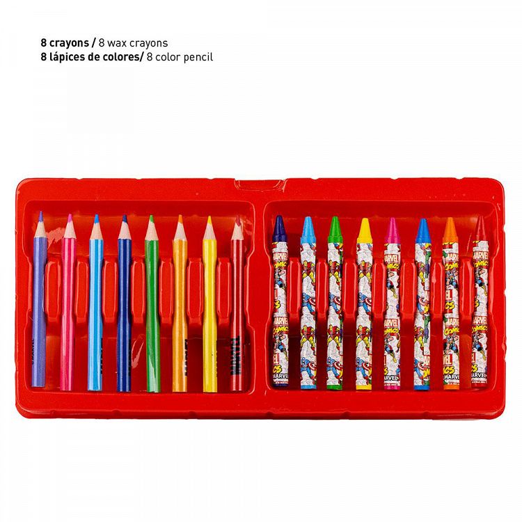 Colouring Stationery Set Briefcase 42pcs MARVEL