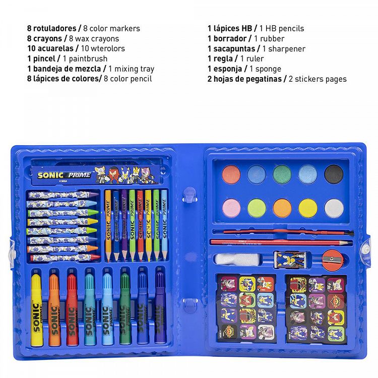 Colouring Stationery Set Briefcase 43pcs SONIC PRIME