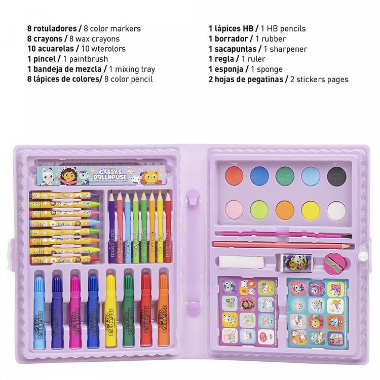 Colouring Stationery Set Briefcase 43pcs GABBY´S DOLLHOUSE