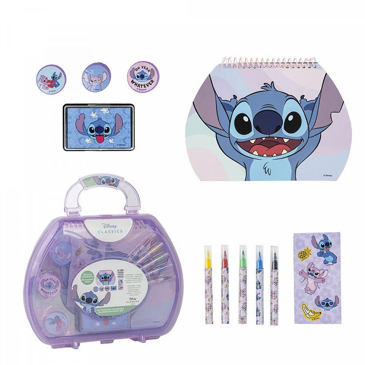 Colouring Stationery Set Briefcase 11pcs DISNEY Lilo & Stitch