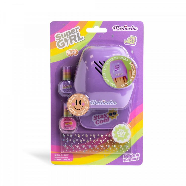 Nails Set with Stickers & Dryer SUPER GIRL Stay Cool