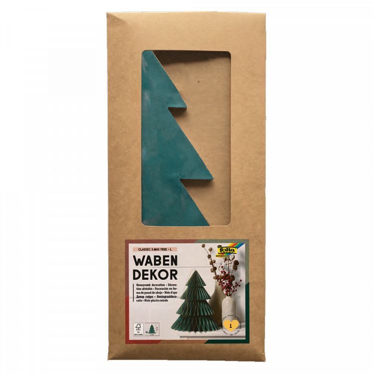 Large Paper Christmas Tree Green with glitter 32cm