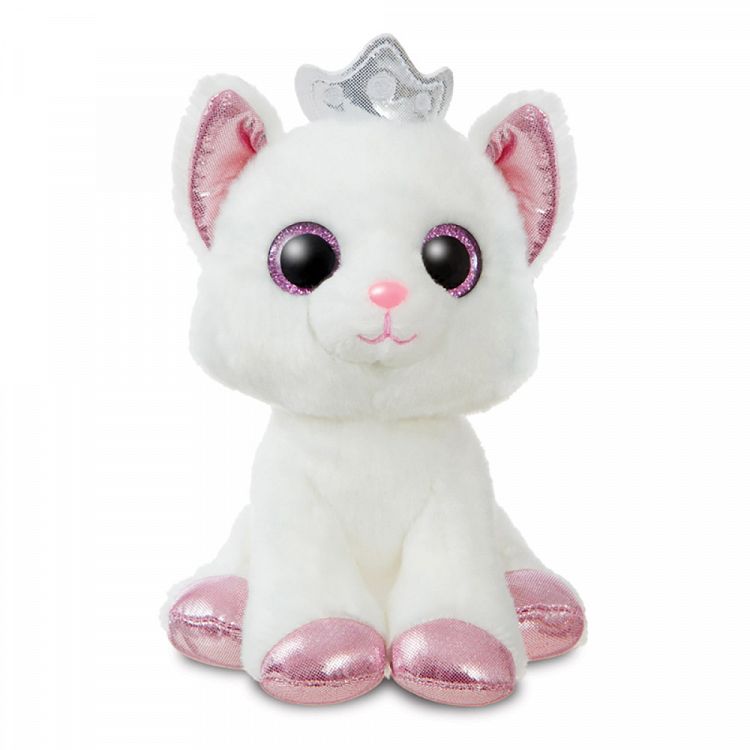 SPARKLE TALES Duchess White Cat W/Crown 18cm/7ιν