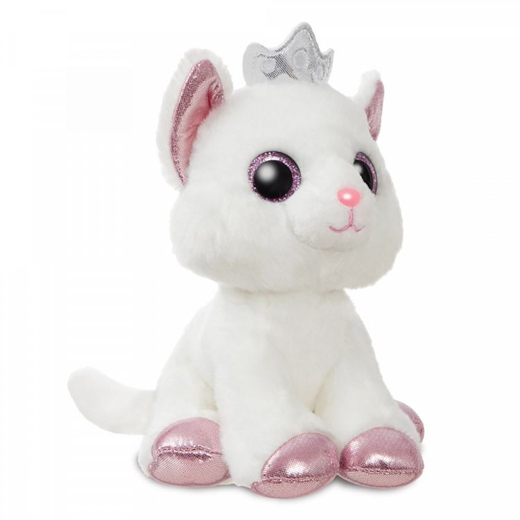 SPARKLE TALES Duchess White Cat W/Crown 18cm/7ιν