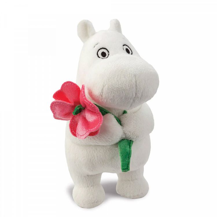 Soft Toy 17cm MOOMIN Standing with Pink Flower