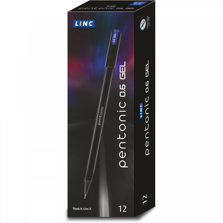 Gel pen LINC Pentonic/black, box 12pcs