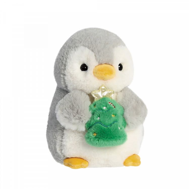 POM POM Plush Toy Penguin with Xmas Tree 20cm/8in