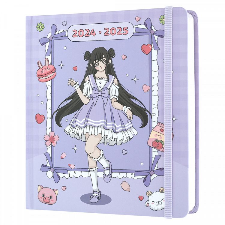 Hardcover School Daily Agenda 11 Months 2024/2025 14X16cm ANIME