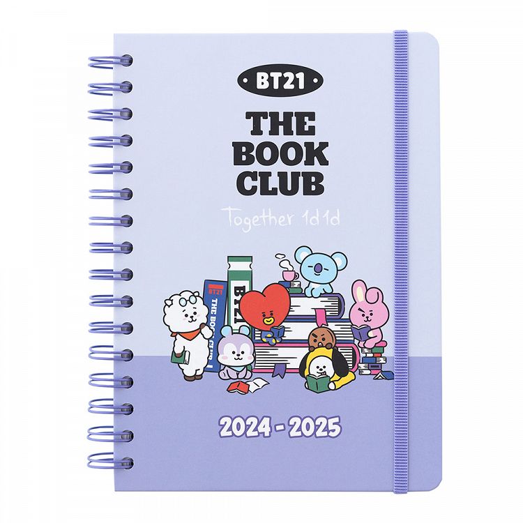 Hardcover Wire-O School Week to View Agenda 12 Months 2024/2025 15X21cm BT21