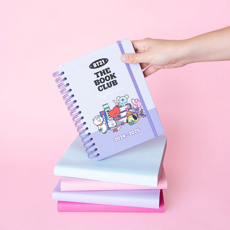 Hardcover Wire-O School Week to View Agenda 12 Months 2024/2025 15X21cm BT21