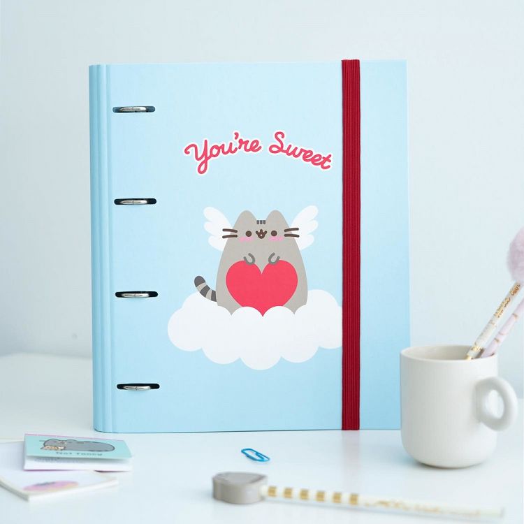 Premium 4 ring File Folder PUSHEEN PURRFECT LOVE Collection