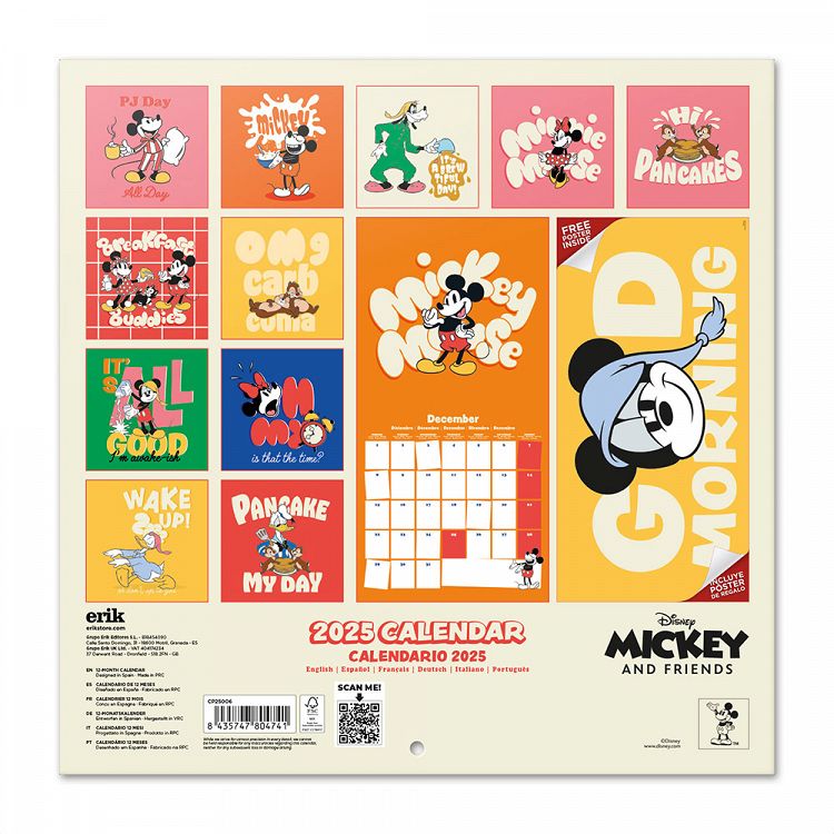 Wall Calendar 2025 30X30cm DISNEY MICKEY