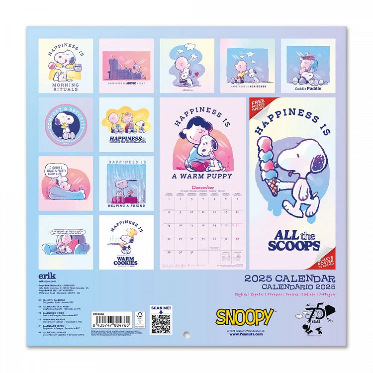 Wall Calendar 2025 30X30cm SNOOPY