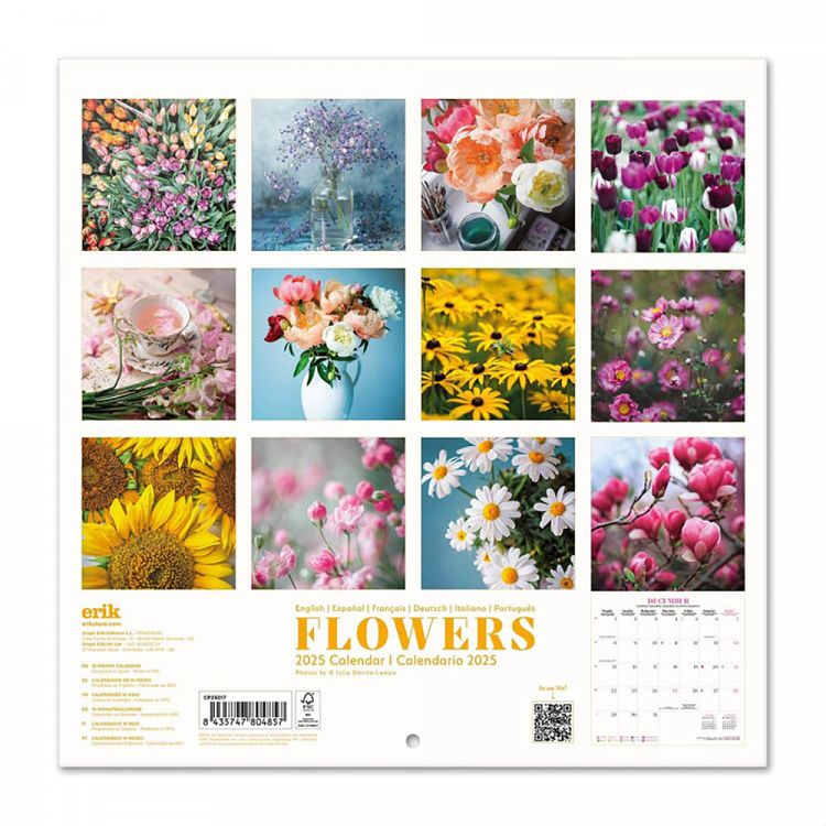 Wall Calendar 2025 30X30cm FLOWERS