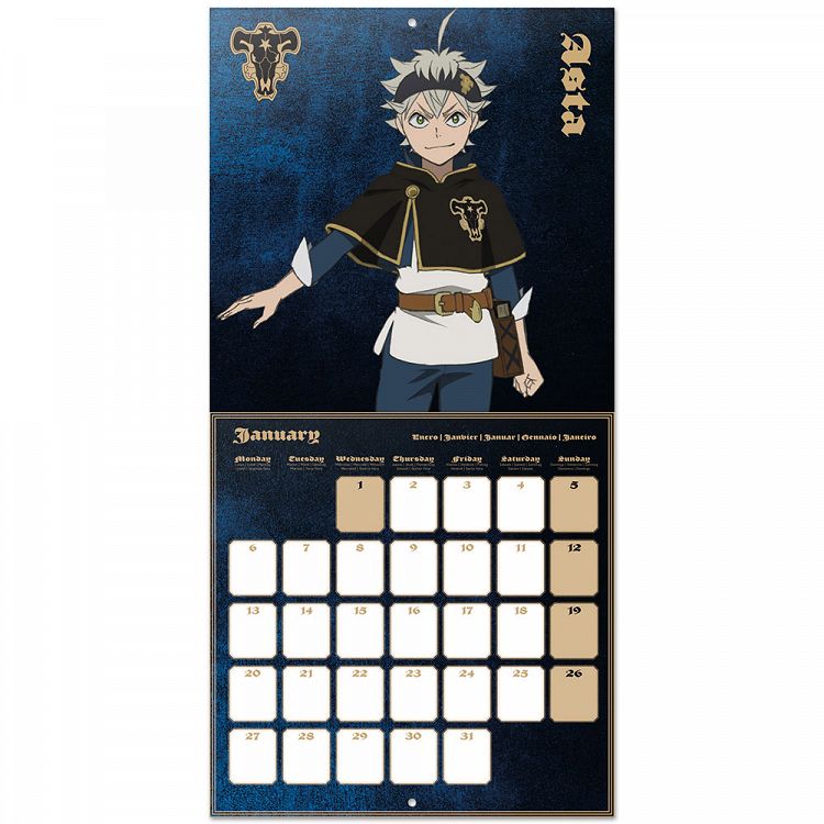 Wall Calendar 2025 30X30cm BLACK CLOVER