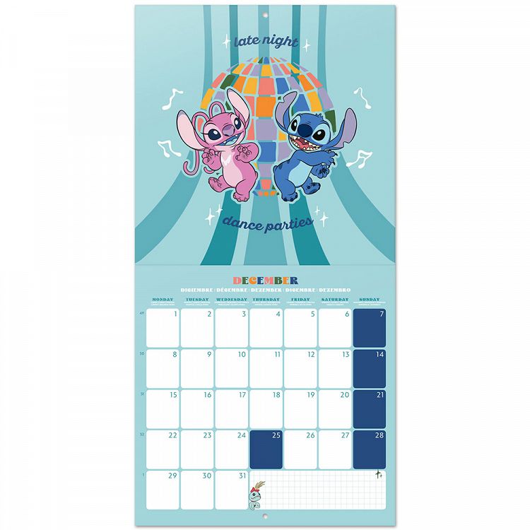 Wall Calendar 2025 30X30cm DISNEY Lilo & Stitch