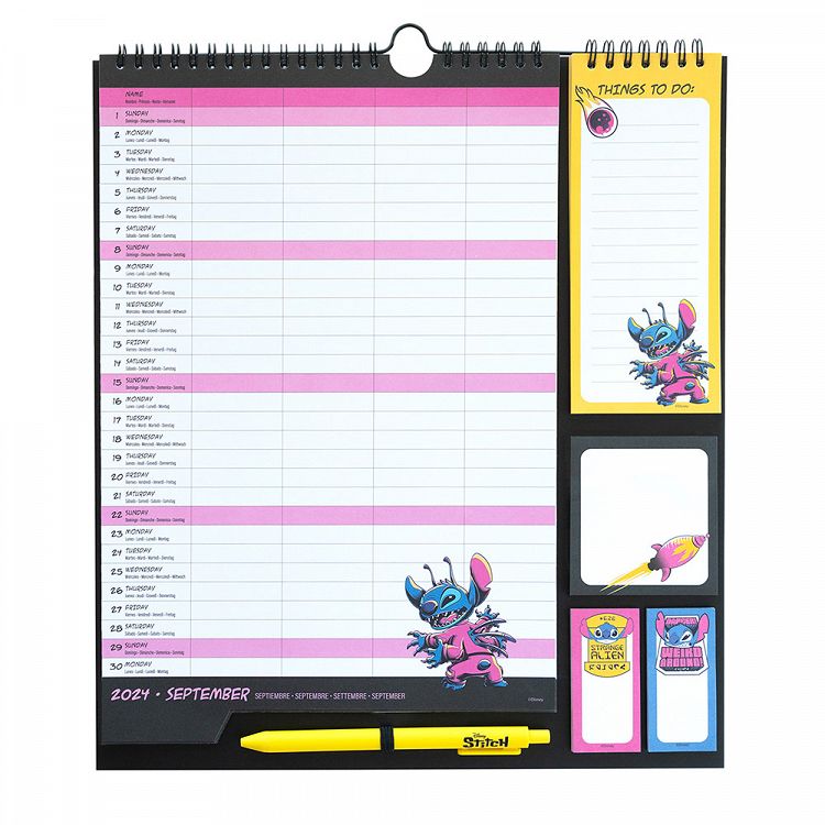 Wall Calendar/Planner 2024/2025 30X34cm DISNEY Lilo & Stitch