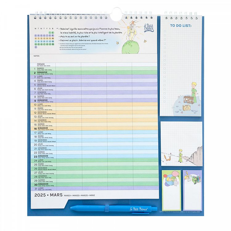 Wall Calendar/Planner 2024/2025 30X34cm THE LITTLE PRINCE