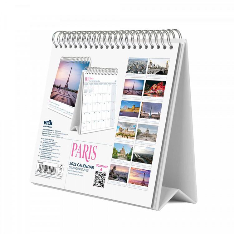 Deluxe Desk Calendar 2025 PARIS