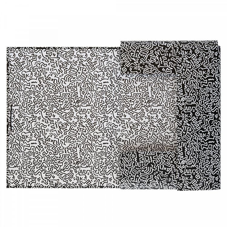 Κουτί σκληρό, 3cm ράχη, με Λάστιχο A4 KEITH HARING