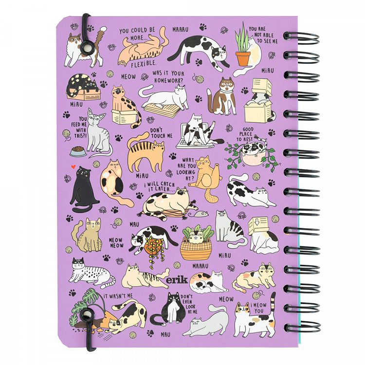 Notebook Hardcover Spiral A5/15X21 MEOW MEOW