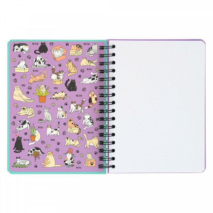 Notebook Hardcover Spiral A5/15X21 MEOW MEOW