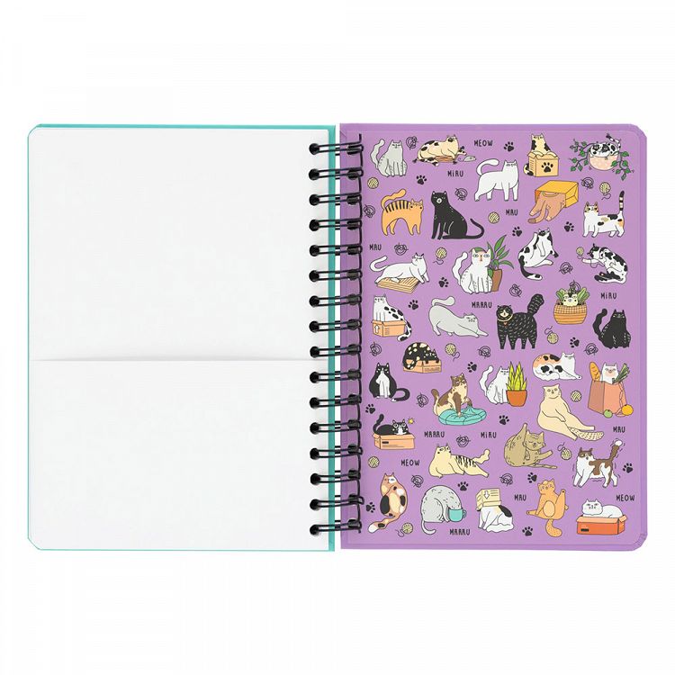 Notebook Hardcover Spiral A5/15X21 MEOW MEOW