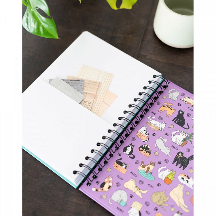 Notebook Hardcover Spiral A5/15X21 MEOW MEOW