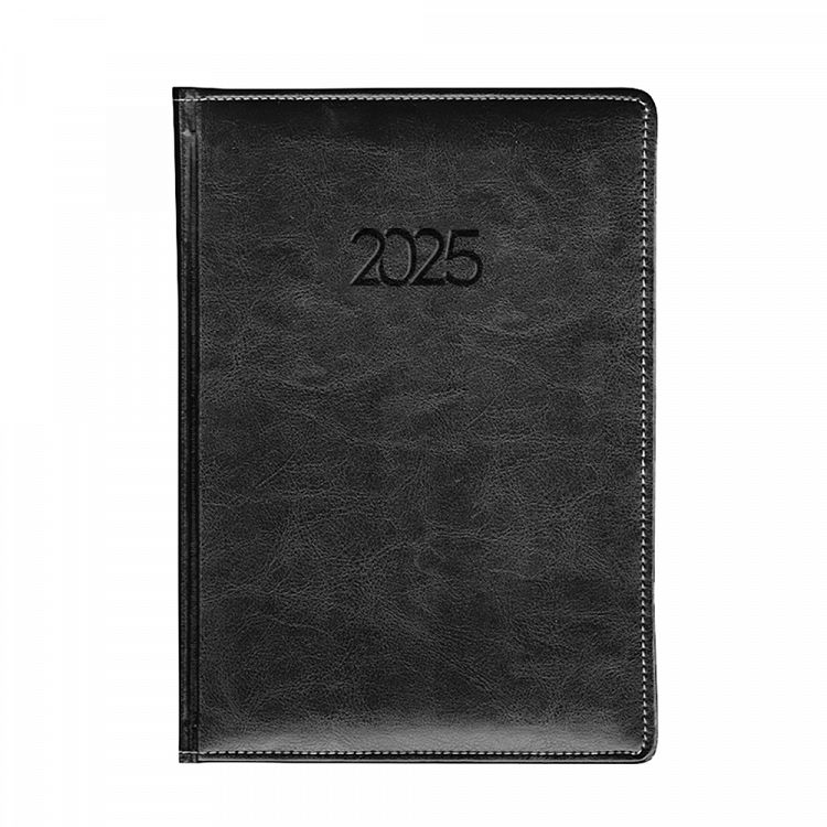 Daily Calendar Binded Indexed PU 2025 15Χ21 Black