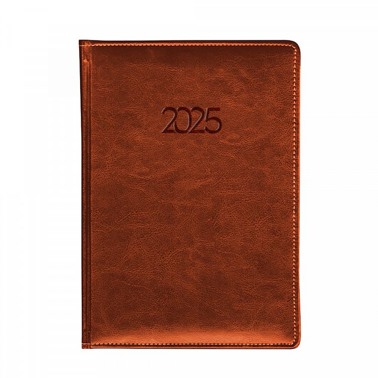 Daily Calendar Binded Indexed PU 2025 15Χ21 Brown