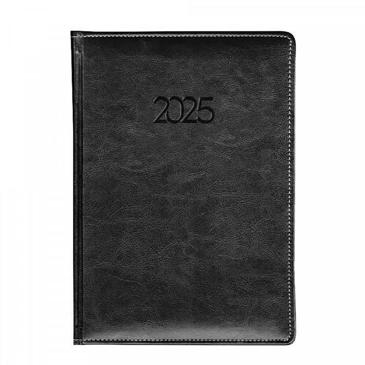 Daily Calendar Binded Indexed PU 2025 17Χ24 Black