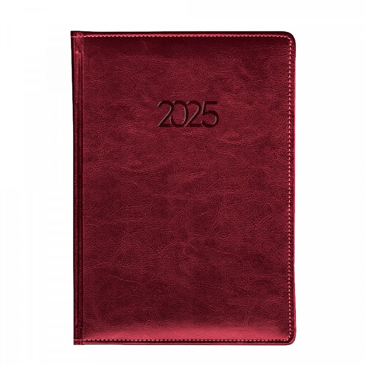 Daily Calendar Binded Indexed PU 2025 17Χ24 Burgundy