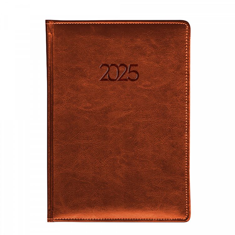 Daily Calendar Binded Indexed PU 2025 17Χ24 Brown