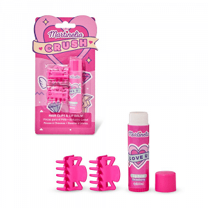 Super Set with 2x Hair Clips & 1x Lip Balm 4gr CRUSH, in 3 flavours-colors