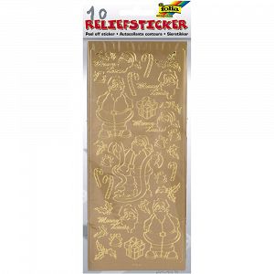 Set Gold-Silver Contour Stickers 10sheets 10X24cm X-MAS