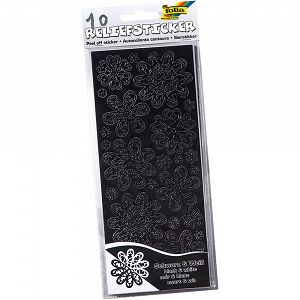 Set Black-White Contour Stickers 10sheets 10X24cm ALL YEAR ROUND