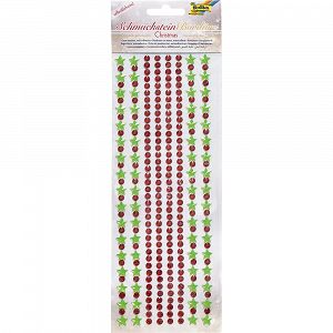 Stickers Jewel Stones Borders X-MAS 1, 1 sheet 10.5X26cm